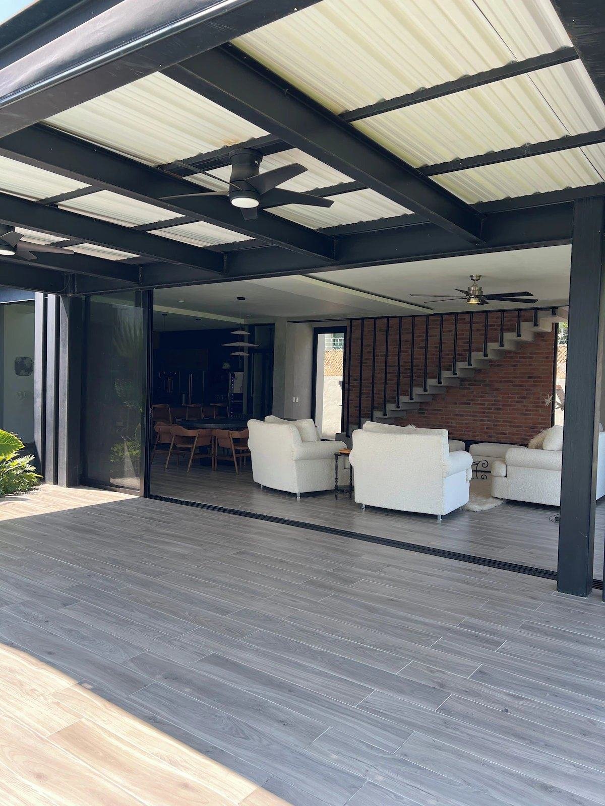 Living room, open to the terrace