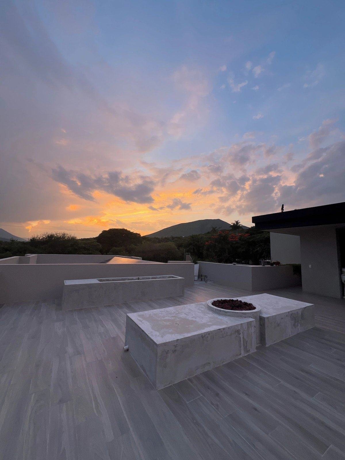 Sunset from the terrace