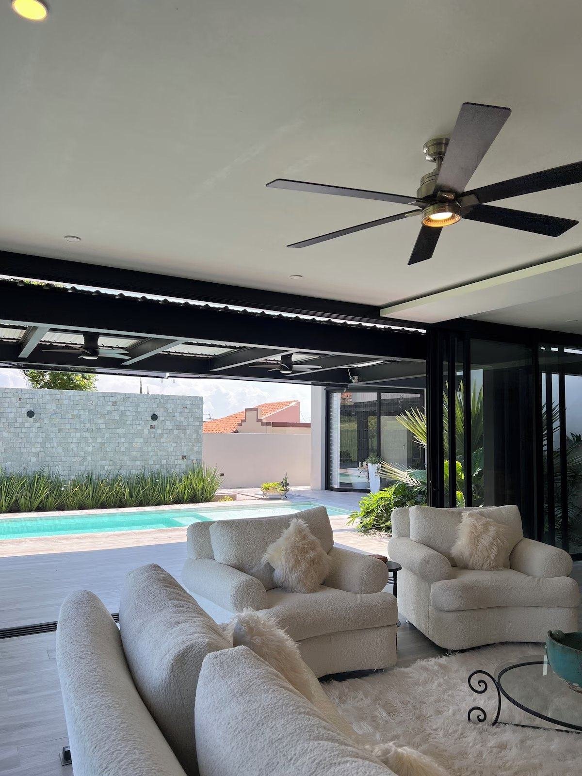 Living room and pool