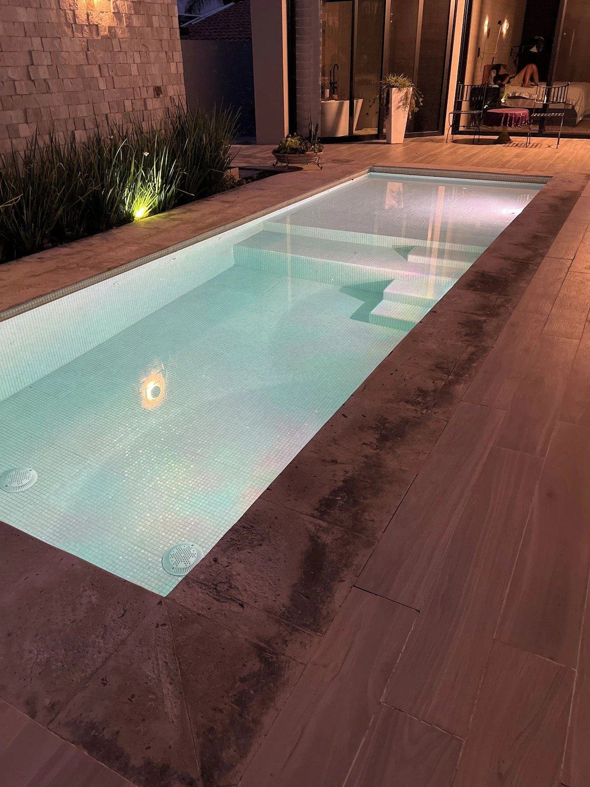 The pool after dark